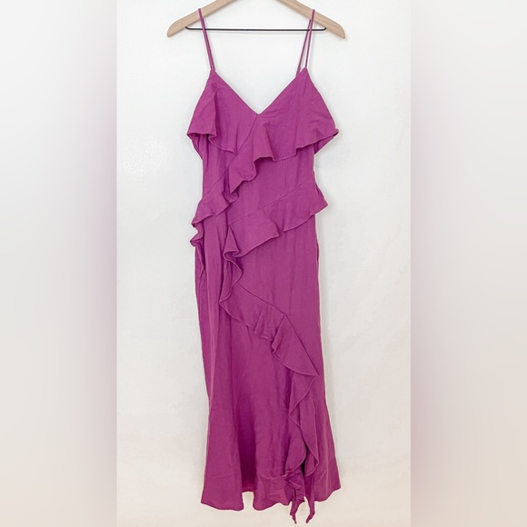ZARA Purple Ruffled Slip Dress 7856/939 198/015 - Picture 6 of 6